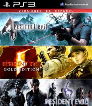 Resident Evil 4 HD + Resident Evil 5 Gold Edition + Resident Evil 6 – Español – PS3